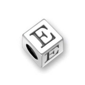 Pandora Engraved Letter E on Dice Charm