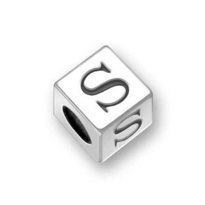 Pandora Engraved Letter S on Cube Dice Charm