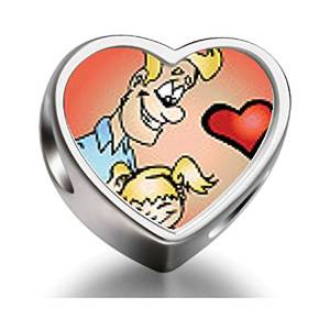 Pandora Father Embracing Daughter Love Heart Heart Photo Charm