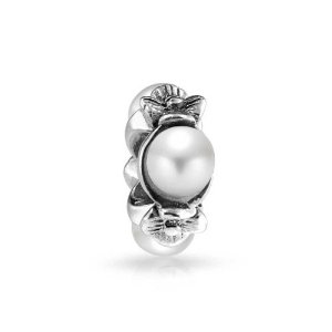 Pandora Flower Pearl Charm