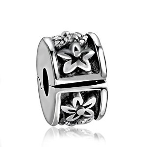 Pandora Flowers With Leaves Silver Charm
