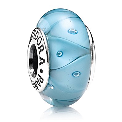 Pandora Foil Turquoise Line Murano Glass Charm