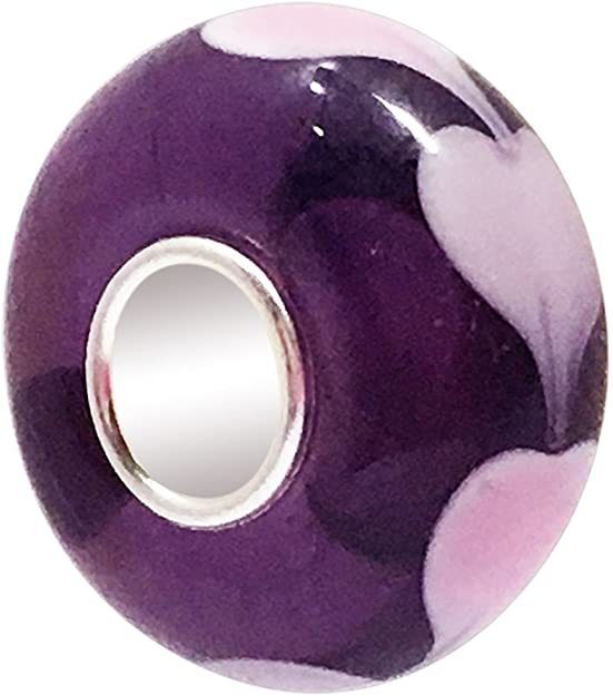 Pandora Glass Purple Hearts Charm
