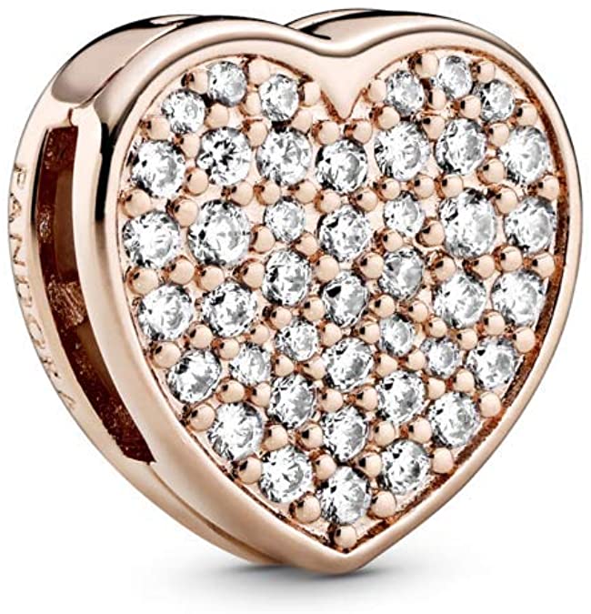 Pandora Gold Pave Brilliant Heart Diamond Charm