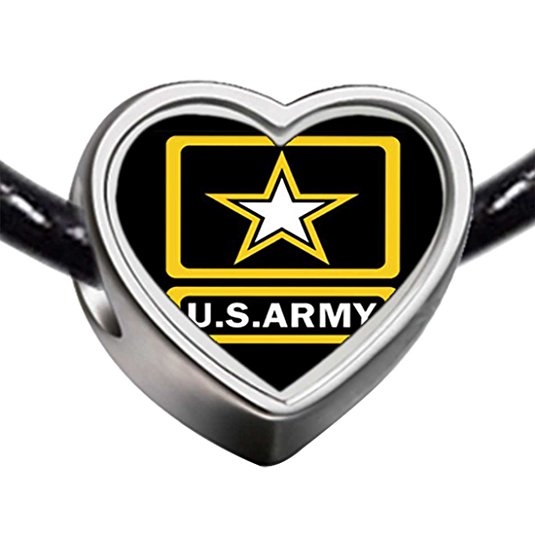 Pandora Gold Plated Army Heart Photo Charm