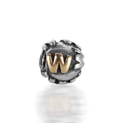 Pandora Gold Plated Letter W Charm