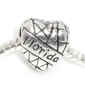 Pandora Gold Plated Travel And Culture Florida Photo I Love U Charm