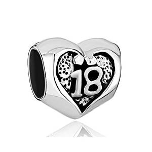 Pandora Happy 18th Birthday on Heart Charm