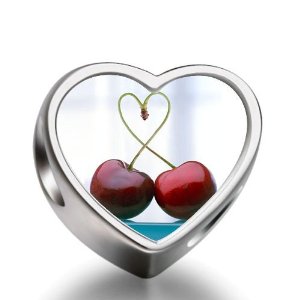 Pandora Heart Cherries Heart Photo Charm