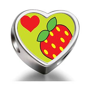 Pandora Heart Strawberry Photo Charm