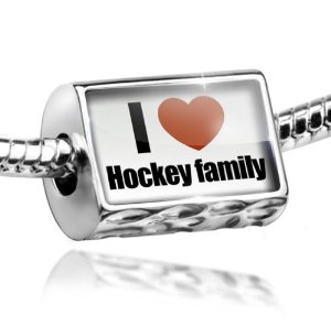 Pandora I Love Hockey Family Photo Charm
