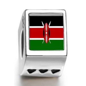 Pandora Kenya Flag Words Love Charm