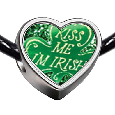 Pandora Kiss Me Im Irish Heart Photo Charm