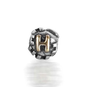 Pandora Letter H Engraved on Cubic Dice Charm