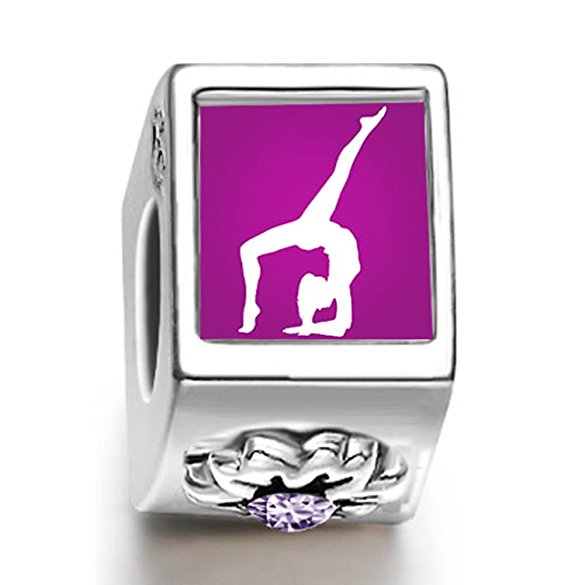 Pandora London 2012 Olympics Gymnastics Artistic November Birthstone Photo Flower Charm