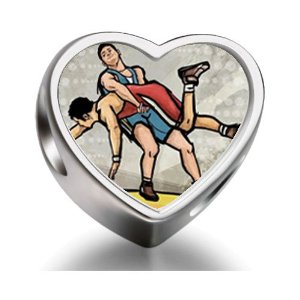 Pandora London 2012 Olympics Wrestling Heart Photo Charm