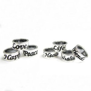 Pandora Love Peace Happiness Health Wealth Friends Long Life Ring 7 Pieces Charm