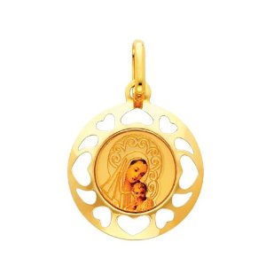 Pandora Madonna Mary and Child Picture Gold Pendant Charm