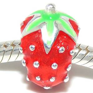 Pandora Mini Red Enamel Strawberry Hanger Delight Charm