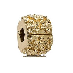Pandora Moments Gold Flower With Diamond Charm