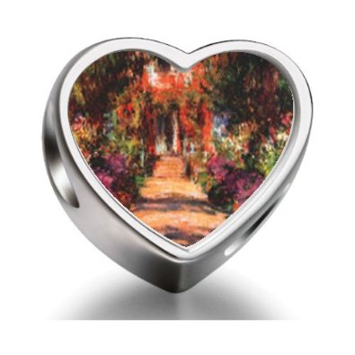 Pandora Monets Garden Painting Heart Photo Charm