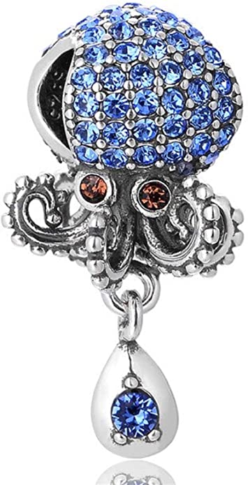 Pandora Octopus Crown Crystal Charm