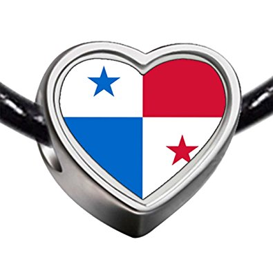 Pandora Panama Flag Heart Photo Charm