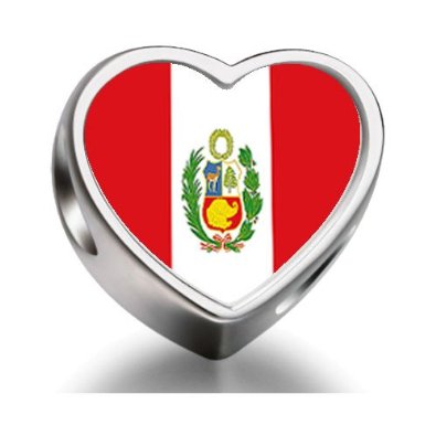 Pandora Peru Flag Heart Photo Charm