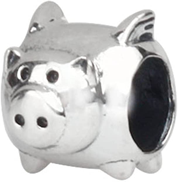 Pandora Pig With Feathers Charm