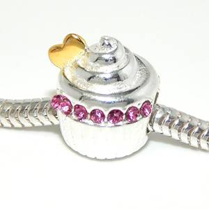 Pandora Pink Cupcake Couture Silver And CZ Charm