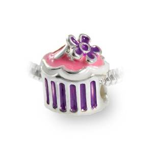 Pandora Pink Cupcake Silver Charm