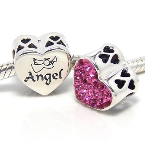 Pandora Pink Heart Angel Bead