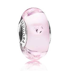 Pandora Pink Heart Murano Glass Bead