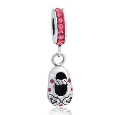 Pandora Pink Open Heart Baby Shoe Charm
