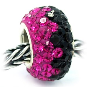 Pandora Pink and Black Crystal Shine Bead