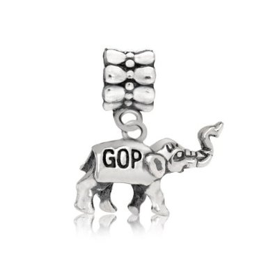 Pandora Political GOP Republican Elephant Dangle Charm