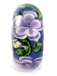 Pandora Purple Fiji Flower Artisan Murano Glass Charm