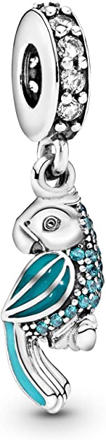 Pandora Red Blue Crystals Parrot Charm