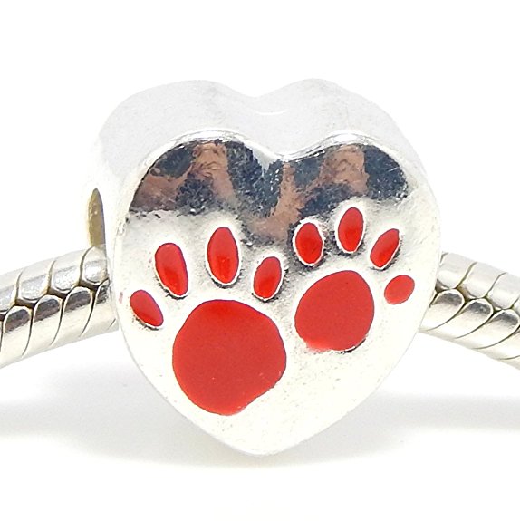 Pandora Red Enamel Heart Puppy Love Dog Charm