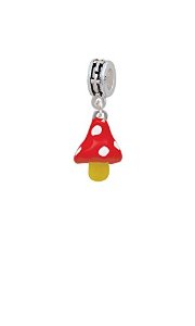 Pandora Red Enamel Mushroom 3d Dangle Clip On With Lobster Clasp Charm