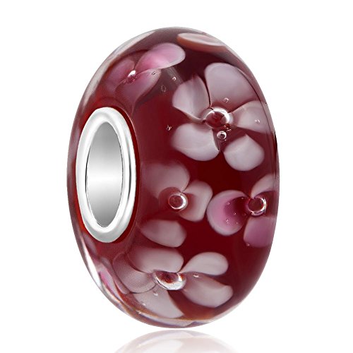 Pandora Red Flower Murano Glass Bead