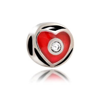 Pandora Red Heart Cut Out CZ Charm