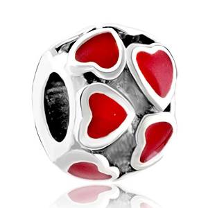 Pandora Red Hearts January Birthstone Charm