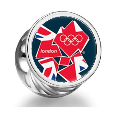 Pandora Red London 2012 Olympic Games Logo Cylindrical Photo Charm