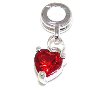 Pandora Ruby Red Swarovski Crystal Dangle Charm