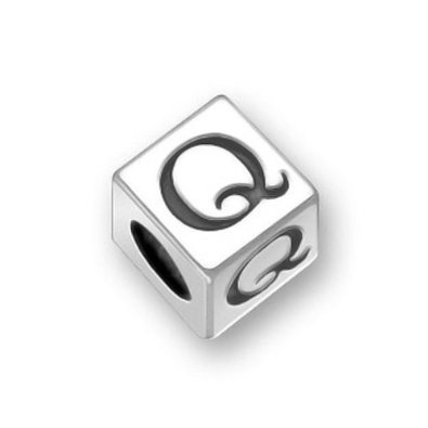 Pandora Silver Alphabet Block Letter Q Charm