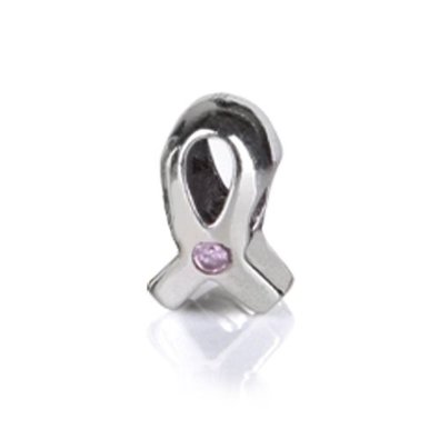 Pandora Silver Breast Cancer Awareness Ribbon With Pink CZ Charm