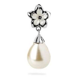 Pandora Silver Flowers With White Pearls Charm