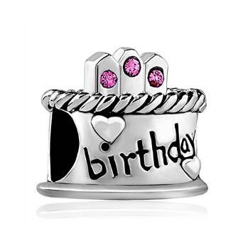 Pandora Silver Happy Birthday Cake Hot Pink CZ Charm