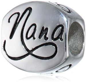 Pandora Silver Heart With Word NANA Charm
